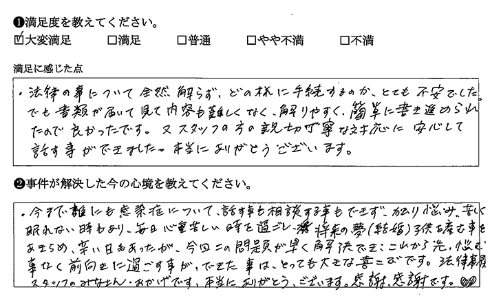 不安でしたが、書類の内容も難しくなかったです