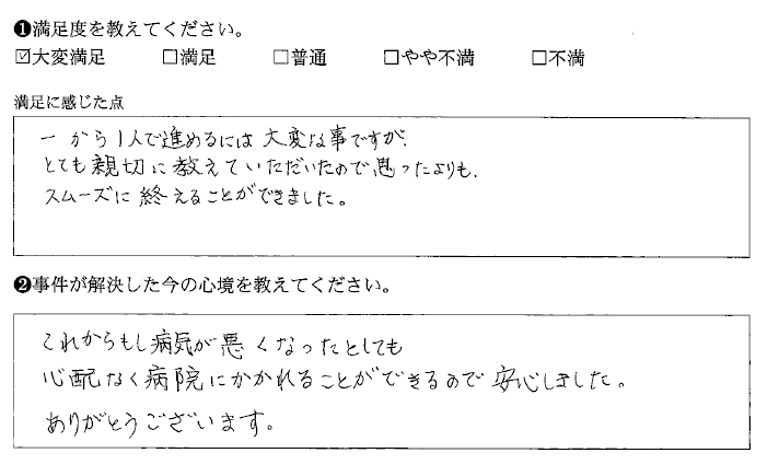 親切に教えていただきスムーズに進められました